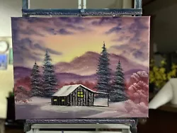 Buy Original Oil Painting 18x24 “Morning At The Cabin” Art/Landscape -Bob Ross Style • 83.72£
