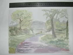 Buy SUNNY COUNTRYSIDE LANE WITH A HILL Scottish Scenes Vintage Watercolour Painting • 2£
