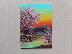 Buy Sakura Oil Painting, Serenity And Romance Original Painting. Blossom Cherry Art • 38.86£