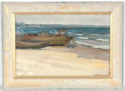 Buy Vasili Karkots (1926-2003)  Boats On The Beach , Oil Painting, 1960 (m) • 398.63£