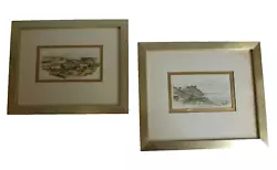 Buy Art Print Pair Dorset Studland Bay & Corfe Antique By Alfred Dawson 1882 Etching • 14.99£