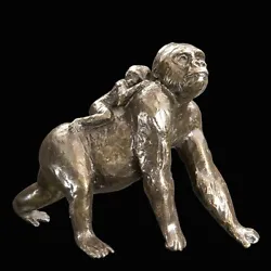 Buy Gorilla With Baby Solid Bronze Foundry Cast Sculpture By Michael Simpson (947) • 145£