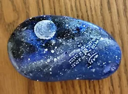 Buy Hand Painted Rock Satellite In Space • 12.40£