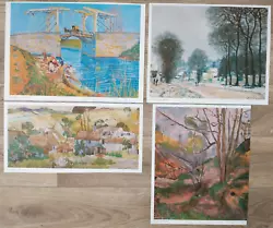 Buy SET Of 4 Prints 2 X Vincent Van Gogh Alfred Sisley Paul Cezanne BUNDLE JOBLOT • 14.99£