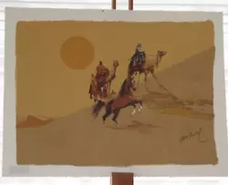 Buy Desert Arab Horse And Camels - Signed Water Color Painting 14 X 18  • 37.50£