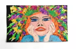 Buy Portrait Of Red Haired Girls In Oil Pastel On Sandpaper. No Frame.23x14 Cm • 0.86£