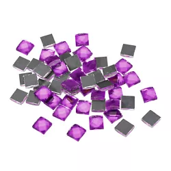 Buy 111pcs Mosaic Tiles, 13 Faces Glitter Crystal Glass Pieces Fuchsia 1 X 1cm • 7.20£