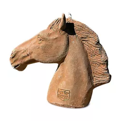 Buy Sculpture Head Horse Decoration IN Terracotta Italian Inside Outdoor H18cm • 102.80£