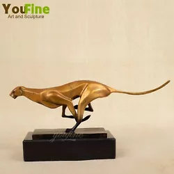 Buy Bronze Leopard Sculpture Bronze Cheetah Statue Bronze Cast Crafts For Home Decor • 389.70£