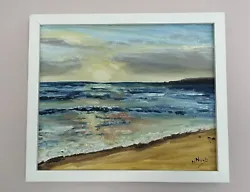 Buy Original Oil Painting-seascape Sunset Painting Of Poole Beach FRAMED • 29.99£