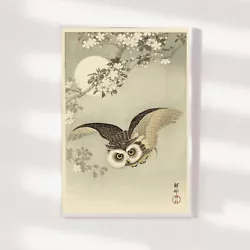 Buy Ohara Koson - Scops Owl Cherry Blossoms And Moon - Painting Poster Print Art • 5.50£