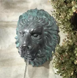 Buy ✨NEW Florentine Lion Head Spouting Bronze Garden Wall Sculpture, 11 Wx6 Dx13 H • 944.05£