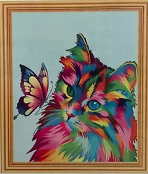 Buy 5D Diamond Painting Kits Full Drill Cat 12 X16 Inch With Frame • 12.99£