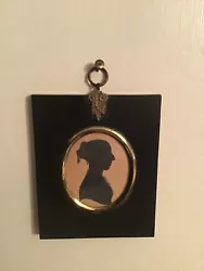 Buy Antique Georgian Silhouette Cut Of A Woman In A Black Ebonised & Guilt Frame • 65£