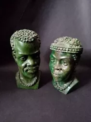 Buy Vintage African Green  Sculptured Heads • 128£