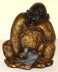 Buy Gorilla Reads Wall Street Ape Monkey Statue Sculpture • 82.68£