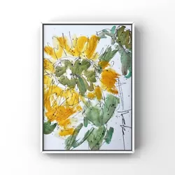 Buy Abstract Sunflowers Art Sunflower Watercolor Painting Watercolour Sketch Flowers • 20.67£
