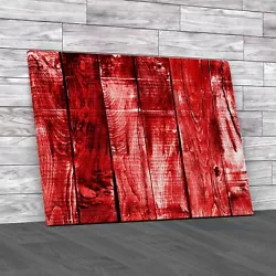 Buy Painted Wood Effect Red Canvas Print Large Picture Wall Art • 18.95£