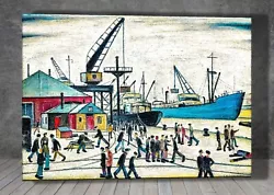 Buy L. S. Lowry Cranes And Ships , Glasgow Docks PAINTING ART PRINT POSTER 1592 • 7.01£