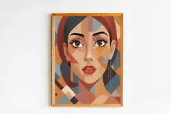 Buy Creative Geometric Female Pattern In Cubism Style Modern Vector Art Design • 1.65£