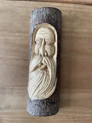 Buy Hand Carved Wood Old Man Face Spirit Tree Sculpture Primitive Folk Art • 15£