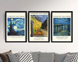 Buy Starry Night Gallery Prints - Set Of 3 Van Gogh Paintings - Art Poster Rhone • 199£