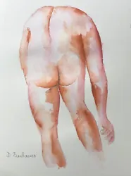 Buy ORIGINAL WATERCOLOR PAINTING GAY MALE NUDE   Authenticity Certificate • 57.05£