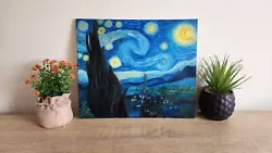 Buy Starry Night Van Gogh Oil Pastel Painting 12 X 10 Inches • 30£