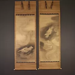 Buy Nw3549 Hanging Scroll  Two Dragons In Clouds  By Hijikata Torei (Mid-Late Edo) • 551.25£