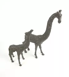 Buy Bronze Mom & Baby Giraffe Sculptures Decor Large & Heavy Read! • 39.78£