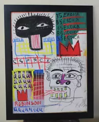 Buy Jean-michel Basquiat Acrylic On Canvas Dated 1982 With Frame In Good Condition • 335.37£