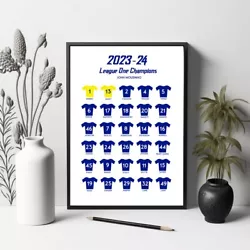 Buy 2023-24 A3League One Champions Portsmouth Football Club Team Wall Print Unframed • 29.99£