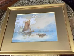 Buy Stunning Victorian Framed Watercolour Signed D Simmill  Nautical Boats Gold Frm • 50£