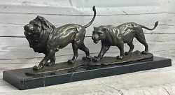 Buy Lion Lioness African Safari Bronze Marble Statue Big Cat Lover Sculpture Art • 755.05£