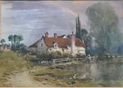 Buy George James Knox (1810-1897) Watercolour. Cottage With Figures & Rainbow • 135£