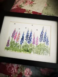 Buy Madelaine Jones Watercolour Original Floral Bees 17x 12cm • 14.99£