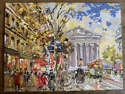 Buy Vintage 1960 Original City Scene Painting 40/30 Cms Paint By Number Card Canvas • 10£