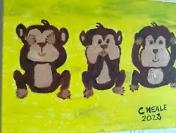 Buy Original Oil Painting Sighed New -3 Brass Monkeys • 4£