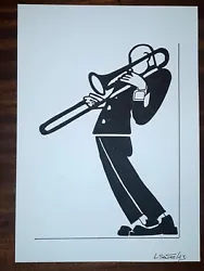 Buy Funny Jazz Musician Modernism Art Deco Retro Acrylic Painting (A4) • 6£