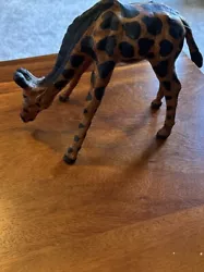 Buy Giraffe Statue Head Down Figurine Brown Eye Safari Vintage • 14.92£
