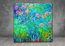 Buy Claude Monet Agapanthus Flowers CANVAS PAINTING ART PRINT WALL 1668 • 53.99£