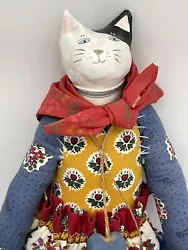 Buy Vintage Ilonka Folk Art CAT Doll French Provencal Souleiado PRIMITIVE Sculptured • 78.55£