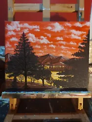 Buy Sunset Paintings On Canvas • 25£