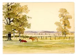 Buy A Y Nutt Watercolour Painting Cattle Landscape Impressionist 19th Century #66 • 19.23£