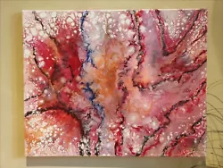 Buy 'Red Geode' Original Handmade Unique Fluid Art Acrylic Painting 40x50 Cm • 125£