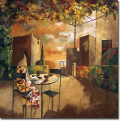 Buy Cafe Al Jardi By Didier Lourenco Gallery-Wrap Canvas Giclee Art (14 In X 14 In) • 74.41£