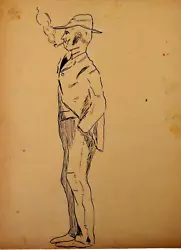 Buy Antique Victorian 1890s Ink Sketch Drawing Gentleman Man Portrait Study #A • 39£