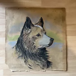 Buy Arthur Wardle - Antique Original Drawing Pastels Painting Of A Dog Or Wolf? • 11.50£