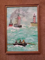 Buy Albert Thomas Ships Life Boat Oil Painting Original Framed  • 12.99£