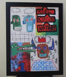 Buy Jean-michel Basquiat Acrylic On Canvas Dated 1982 With Frame In Good Condition • 331.26£